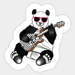 Panda playing guitar Sticker